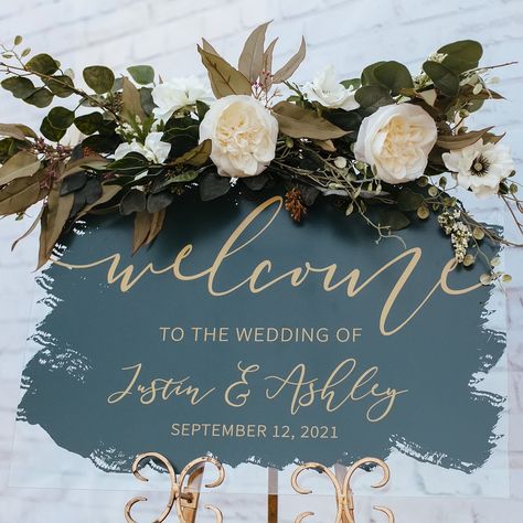 Glass Sign Wedding, Painted Acrylic Wedding Signs, Glass Wedding Sign, Grad Decor, Glass Signage, Acrylic Wedding Welcome Sign, Philly Wedding, Wedding Sign Decor, Wedding Extras