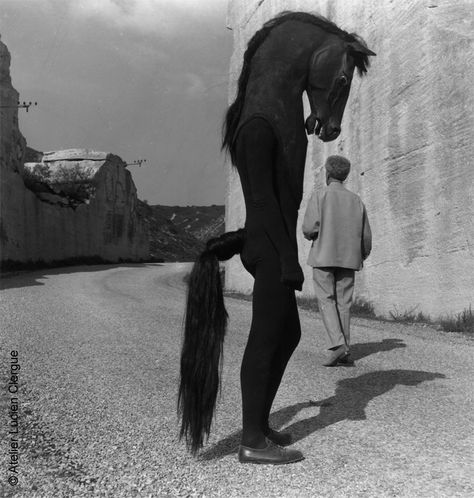 Strange Photos From The Past – 20 Unusual Old-Timey Images That Are Truly WTF Jean Cocteau, A Horse, Walking, Road, Black