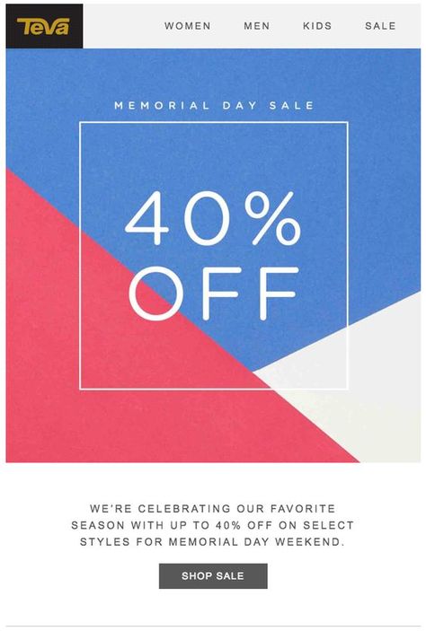 5 Memorial Day Email Marketing Ideas | Movable Ink Blog Memorial Day Sale Design, Email Marketing Ideas, Beauty Banner, Black Friday Marketing, Banner Inspiration, Sale Email, Email Marketing Inspiration, Mailer Design, Email Inspiration