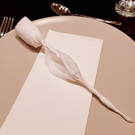 This is the rose napkin fold. using paper napkins you are able to wizard a rose in just seconds when you need a small appreciation on the spot (during a date, as small gift or a just to make someone smile). Rose Napkin Fold, Make Someone Smile, Napkin Folding, The Spot, Paper Napkins, Small Gift, The Rose, A Rose, Small Gifts