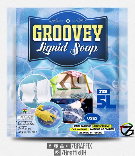 GROOVEY LIQUID SOAP PRODUCT LABEL (BY 7GRAFFIX) Liquid Soap Flyer Design, Liquid Soap Flyer, Detergent Label Design, Liquid Soap Label Design, Liquid Soap Packaging Design, Label Design Ideas, Soap Label Design, Soap Logo, School Advertising