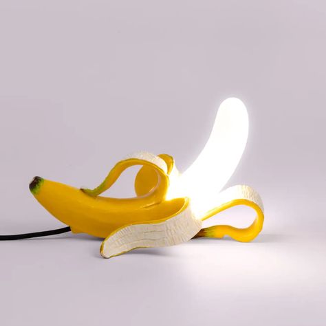 Seletti Banana Table Lamp "Huey" in Yellow by Studio Job For Sale at 1stDibs Bedside Desk, Lamps Bedroom, Objet Design, Table Lamps For Bedroom, Led Table, Design Del Prodotto, Luminaire Design, Led Table Lamp, Glass Table Lamp