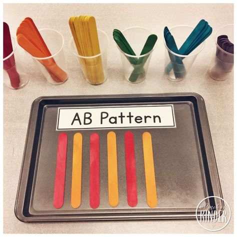 Ab Pattern, Patterning Kindergarten, Preschool Patterns, Kindergarten Math Center, Ab Patterns, Math Patterns, Math Centers Kindergarten, Prek Math, Pattern Activities