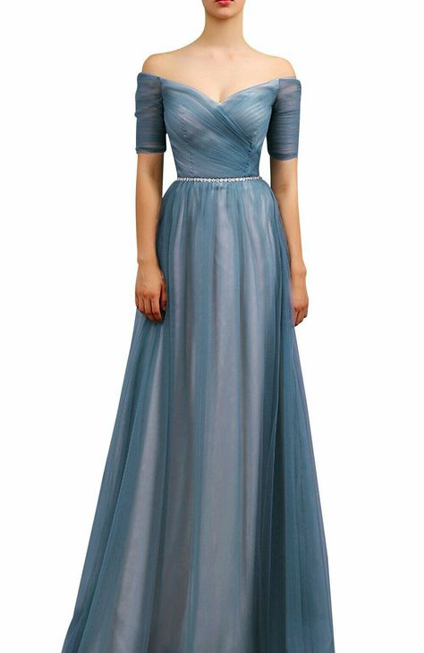 Vintage Evening Dresses, Blue Gowns, Blue Tulle Dress, Evening Fashion, Brides Dress, Medieval Wedding, Wedding Inspirasi, Maid Of Honour Dresses, Gown Inspiration