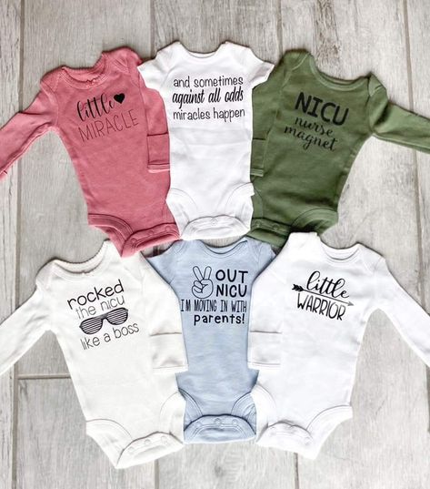 Nicu Onesie Ideas, Nicu Baby Gifts, Nicu Onesie, Nicu Quotes, Prematurity Awareness, Preemie Mom, Premie Baby, Preemie Clothes, Sick Baby