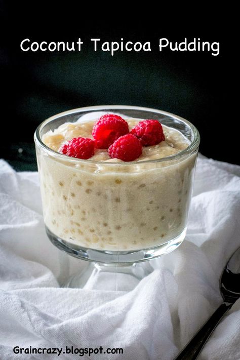 Grain Crazy: Coconut Tapioca Pudding (Dairy free & Gluten free) Bobs Red Mill Tapiocoa. Dairy Free Tapioca Pudding, Healthy Puddings, Coconut Tapioca Pudding, Coconut Tapioca, Tapioca Recipes, Healthy Pudding, Tapioca Pudding, Dairy Free Gluten Free, Tapioca Pearls