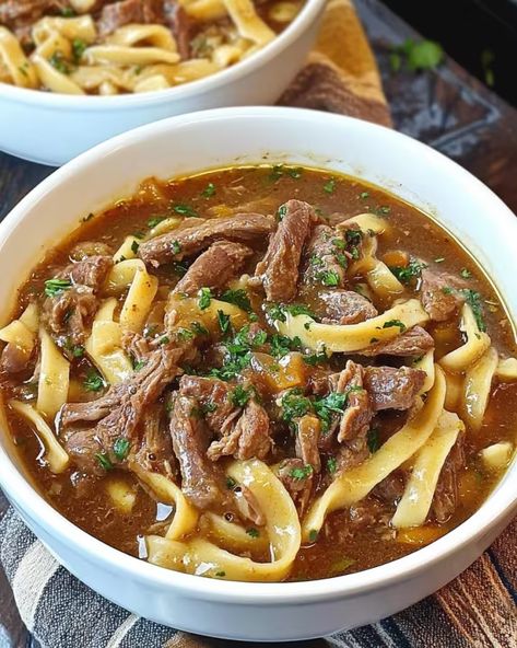 Slow Cooker Beef & Noodles - Delicious Recipes - Easy Cooking Ideas and Tasty Dishes Savory Noodles, Slow Cooker Beef And Noodles, Beef And Noodles Crockpot, Beef And Noodles Recipe, Beef Tips And Noodles, Cooking Prime Rib, Beef Noodles, Beef Noodle Soup, Cozy Dinner