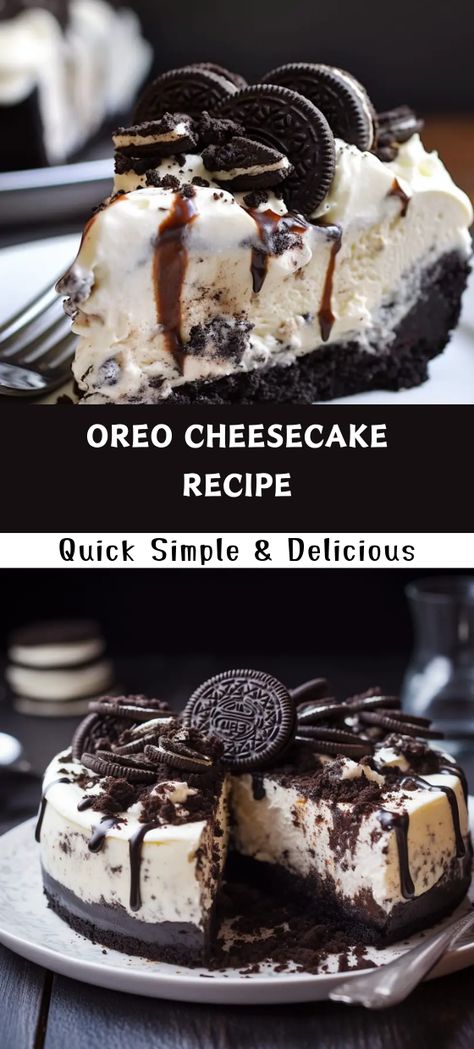 OREO CHEESECAKE RECIPE – EASY & INDULGENT TREAT Quick Oreo Cheesecake, Instant Pot Oreo Cheesecake, The Best Oreo Cheesecake, Cookies And Cream Cheesecake Recipes, Homemade Oreo Cheesecake, Oreo Crust Cheesecake Recipes, Oreo Cakesters Recipe, Oreo Cheesecake Recipes Easy, Cheesecake Recipes Oreo