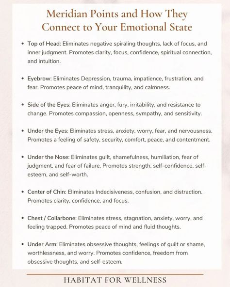 Eft Tapping Points Chart, Tapping Benefits, Eft Tapping For Beginners, Eft Scripts, Tapping Therapy, Eft Tapping Scripts, Tapping Scripts, Meridian Points, Calm Yourself