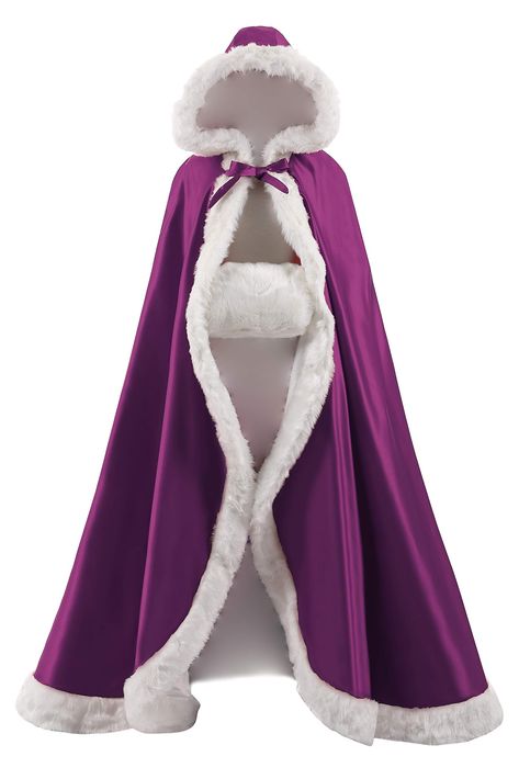 PRICES MAY VARY. STUNNING FULL LENGTH WEDDING CAPE is the Hooded Cloak that gives you an elegant fashion statement. It's comfortable, warm, and appropriate for every occasion from formal to casual nights on the town. Perfectly compliments all forms and figures for exquisite style. Attention: The fur trimming is available in IVORY color only. PREMIUM ONE TIER VELVET with environmentally friendly faux fur. This protects you from chilly winds on winter evenings. Secures at the neck with comfortable Hanfu Cloak, Quinceanera Masquerade, Winter Wedding Cape, Hand Muffs, Winter Cloak, Ball Dance, Wedding Cloak, Cape Wedding, Hand Muff