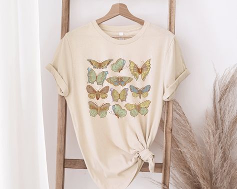 Bug Shirt, Dark Academia Shirt, Cottage Core Shirt, Moth Shirt, Cottagecore Shirt, Butterfly Shirts, Butterfly Gifts, Aesthetic Shirts, Vintage Butterfly