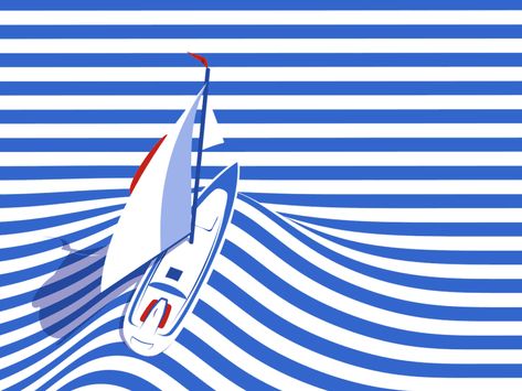 I reconstructed and animated this lovely boat illustration in 3D by the talented @Feras Sobeh Wave Boat, Boat Illustration, Animation Disney, Relaxing Gif, Motion Graphics Inspiration, Arte Pop, Ocean Waves, Motion Design, Grafik Design