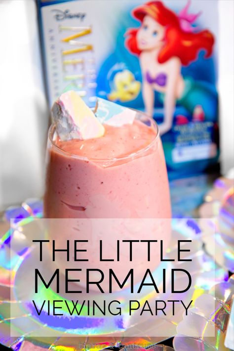 The Little Mermaid Viewing Party  with Mermaid Smoothies #TheLittleMermaid #FamilyMovieNight #Smoothies #Mermaid Little Mermaid Snack Ideas, Little Mermaid Themed Food, Little Mermaid Food Ideas, Little Mermaid Movie Night, Mermaid Movie Night, Themed Dinners Ideas, Themed Nights, Mermaid Movie, Disney Night