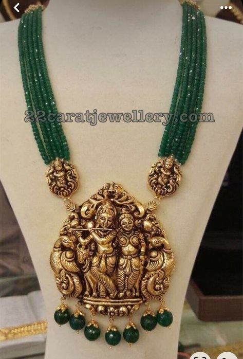 Nakshi Pendants, Radha Krishna Pendant, Krishna Pendant, Lord Radha, Temple Jewelry Necklace, Perhiasan India, Antique Gold Jewelry Indian, Pearl Jewelry Design, Gold Jewelry Simple Necklace