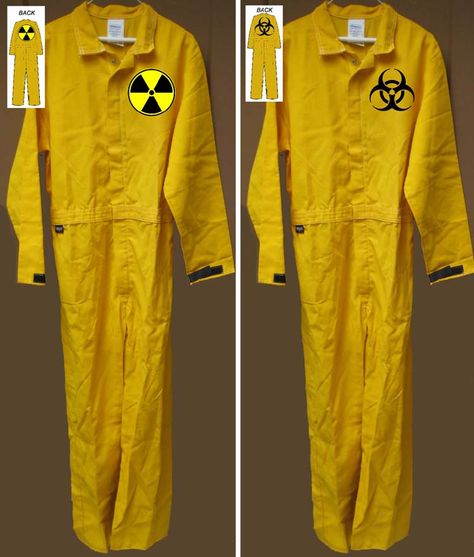 Nuclear RADIATION BIOHAZARD YELLOW JUMPSUIT Halloween Costume Biohazard Halloween Costume, Toxic Halloween Costume, Toxic Waste Costume, Biohazard Halloween Decorations, Toxic Costume, Biohazard Halloween, Zombie Apocalypse Party, Scientist Costume, Family Themed Halloween Costumes