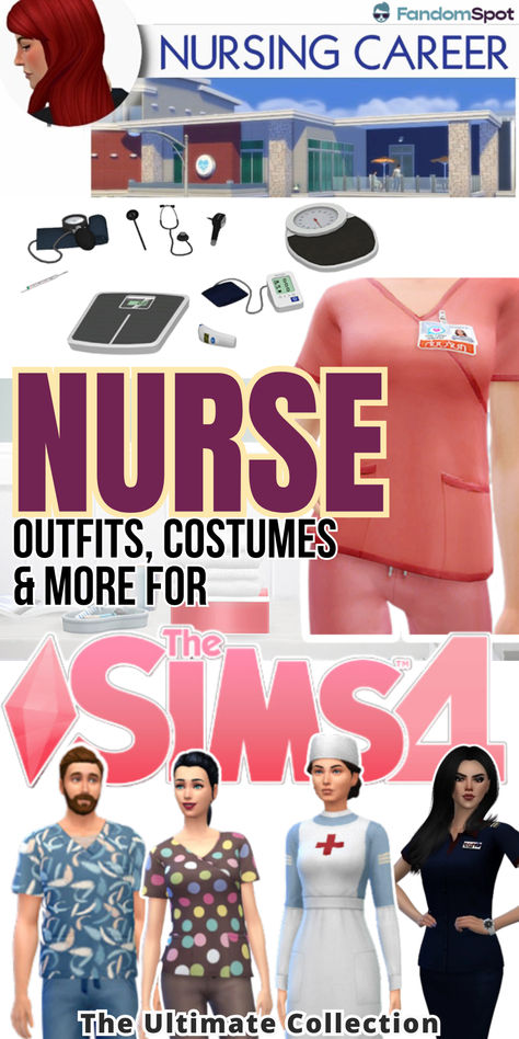 Custom nurse scrubs, accessories, and clutter for your next hospital roleplay in TS4 Sims 4 Nursing Career, Sims Medical Cc, Sims 4 Dentist Cc, Nurse Sims 4 Cc, Sims 4 Cc Hospital Clutter, Sims 4 Cc Medical Accessories, Ts4 Doctor Cc, Sims 4 Functional Hospital, Nurse Cc Sims 4