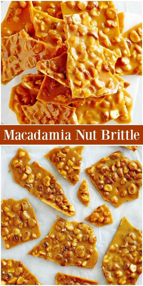 Macadamia Nut Brittle recipe from RecipeGirl.com #macadamia #nuts #nut #brittle #recipe #RecipeGirl via @recipegirl Nut Brittle Recipe, Macadamia Nut Recipes, Nut Brittle, Holiday Candy Recipes, Almond Brittle, Brittle Recipes, Dessert Platter, Nut Recipes, Peanut Brittle