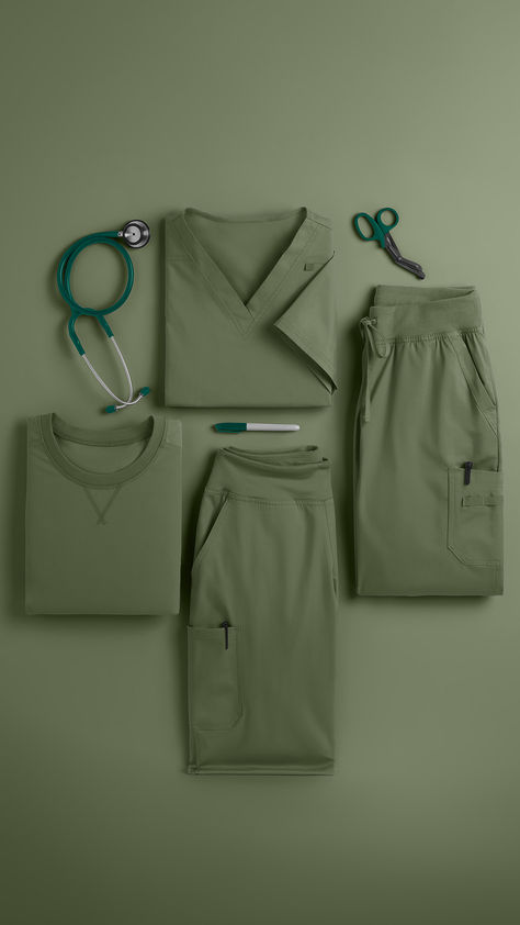 🌿✨ Add a touch of elegance to your scrub wardrobe with our new Light Olive. Perfect for style and a pop of color in your outfit! Medical Scrub Business Ideas, Medical Business Ideas, Scrubs For Doctors, Scrub Style Medical, Nurse Scrub Outfits Ideas, Cna Outfits Scrubs, Scrubs Uniform Aesthetic, Scrub Outfit Ideas, Cute Nursing Outfits Scrubs