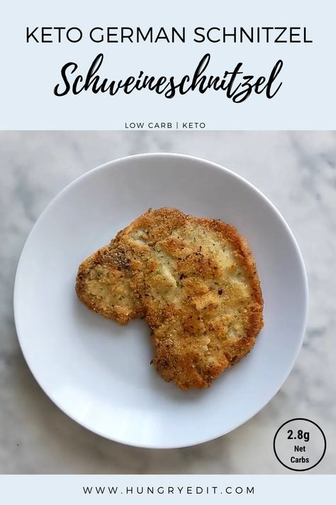 Our Keto German Schnitzel is made with pork cutlets and is breaded in a keto almond flour mixture. This recipe is an easy keto dinner! #glutenfree Keto Schnitzel Pork, Keto Chicken Schnitzel, Keto Pork Schnitzel Recipe, Gluten Free Schnitzel Recipe, Keto Turkey Cutlet Recipes, Keto Pork Cutlet Recipes, Keto German Recipes, Pork Sirloin Cutlets Recipe, Keto Schnitzel