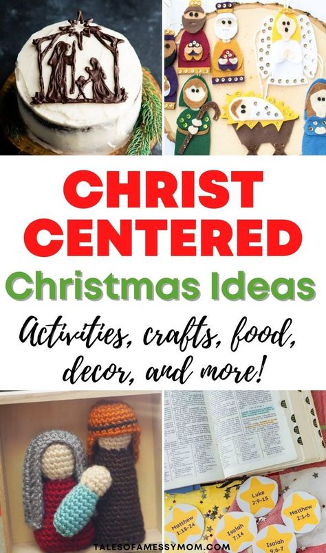 Christ-centered Christmas ideas, including Christ centered traditions, crafts, decor, activities, gifts, movies, DIY ornaments and decorations, and more. Catholic Christmas Crafts, Jesus Centered Christmas, Christ Centered Christmas Crafts, Christ Centered Christmas Gifts, Primary Christmas Gifts, Christ Centered Christmas Traditions, Christian Christmas Crafts, Biblical Christmas, Lds Christmas