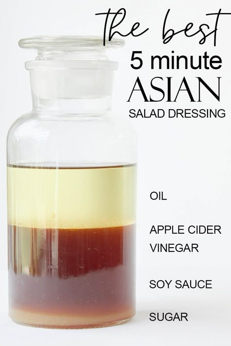 Asian Salad Dressing Recipe, Easy Asian Salad, Healthy Dressing Recipes, Asian Salad Dressing, Dressing Recipes Thanksgiving, Asian Dressing, Salad Dressing Recipes Healthy, Dressing Recipes Cornbread, Resep Salad