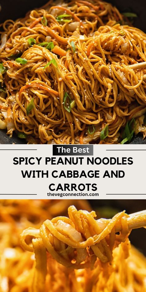 Asian Cabbage And Noodles, Carrot Stir Fry Recipes, Peanut Noodles With Vegetables, Midweek Recipes, Noodles With Cabbage, Peanut Stir Fry, Vegetable Stir Fry Noodles, Peanut Noodles Recipe, Cabbage Dishes