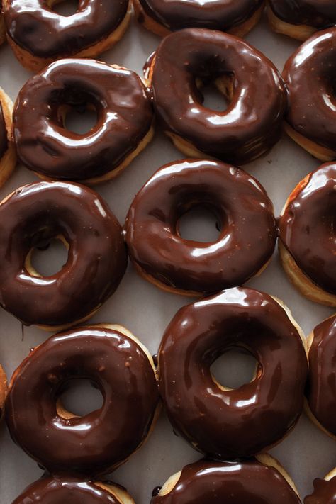 history of.. 'The-Donut' Chocolate Glazed Donuts, Chocolate Donuts, Donut Glaze, Chocolate Glaze, Donut Recipes, Food Festival, Pretty Food, Aesthetic Food, Biscotti