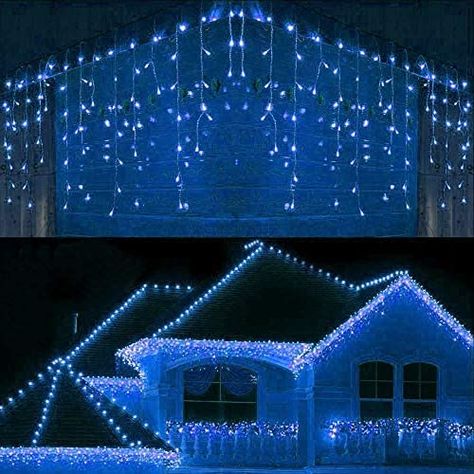 Christmas Light Curtains, Led Icicle Lights, Icicle Christmas Lights, Led House, Led Curtain, Curtain String Lights, Icicle Lights, Led Decor, Outdoor Christmas Lights