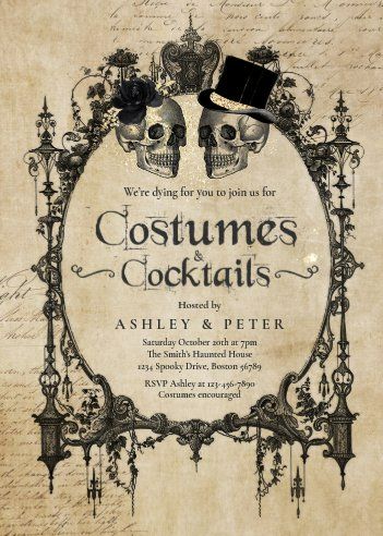 Vintage Halloween Party Invitations, Halloween Party Host, Adult Halloween Invitations, Adult Halloween Party Invitations, Halloween Invitation Template, Fun Halloween Party Games, Annual Halloween Party, Halloween Ball, Halloween Flyer