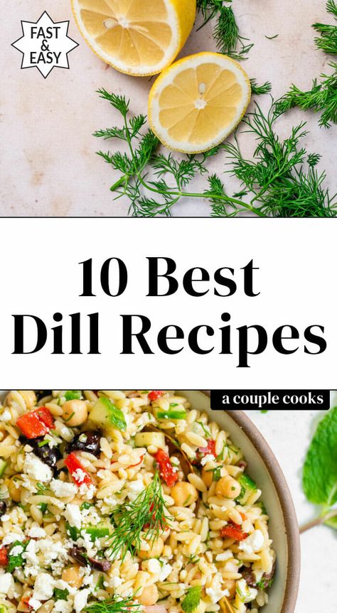 Salmon Dill, Lemon Dill Salmon, Fresh Herb Recipes, Dill Potatoes, Dill Recipes, Dill Salmon, A Couple Cooks, Roasted Apples, Creamy Cucumber Salad