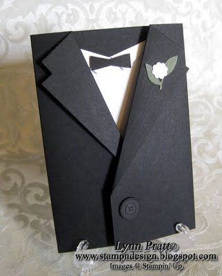 handmade card ... looks like a tuxedo ... clever design ... Stampin' Up! Tuxedo Card, Shaped Cards, Wedding Anniversary Cards, Male Cards, Masculine Cards, Fathers Day Cards, Card Tags, Creative Cards, Cute Cards