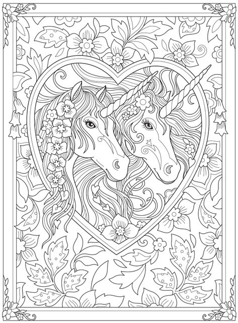 Dover Coloring Pages, Unicorn Coloring Pages For Kids, Free Adult Coloring Printables, Marjorie Sarnat, People Coloring Pages, Adult Colouring Printables, Love Coloring Pages, Dover Publications, Adult Colouring Pages