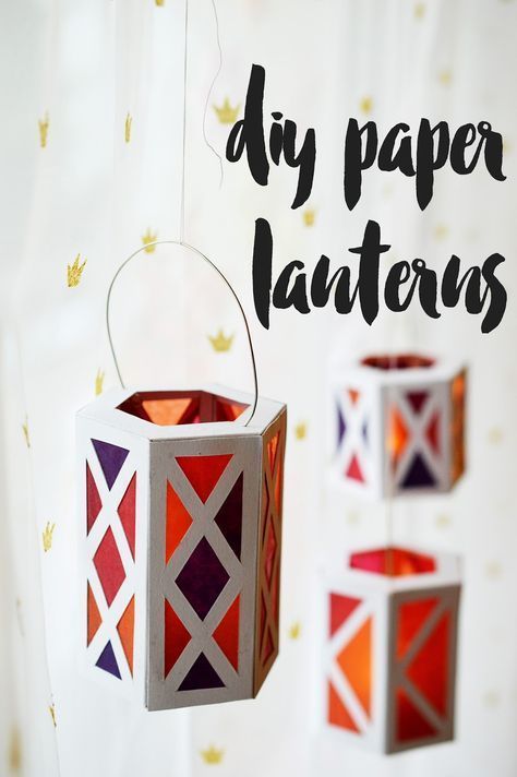 DIY paper lanterns to display at any holiday celebration - Halloween, St Martin, Thanksgiving - you name it! Ramadan Diy, Diy Paper Lanterns, Diy Christmas Paper, Diy Natal, Paper Lanterns Diy, Lantern Art, Lantern Craft, Diy Diwali Decorations, Lantern Ideas