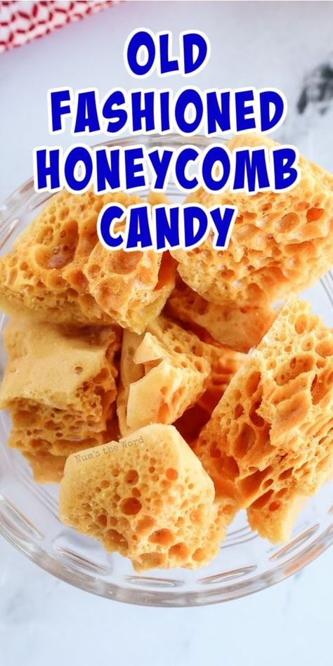 Honeycomb Candy Recipes, Hot Air Candy Recipe, Homemade Honey Candy, Candy Made From Honey, Honeycomb Candy Recipe Homemade, Yum Yums Recipe Sweet Treats, $300 Candy Recipe, Amish Candy Recipes, Homemade Caramel Candies