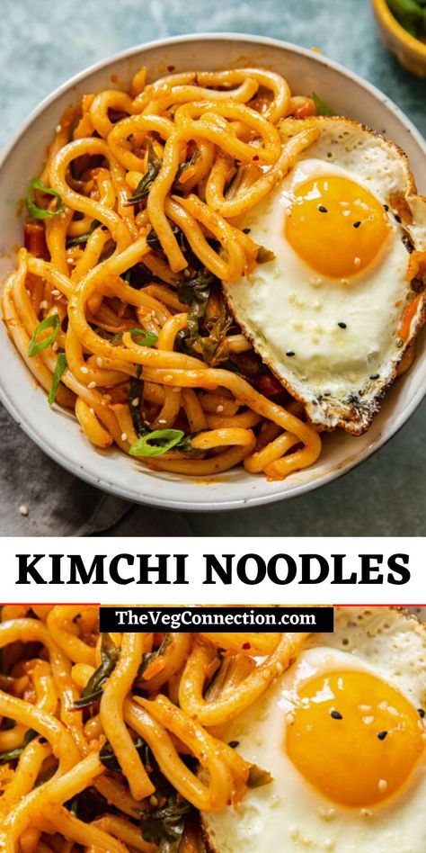 Easy Kimchi, Kimchi Noodles, Kimchi Recipe, Korean Dishes, Asian Cooking, Vegan Cooking, Fermented Foods, Asian Dishes, Korean Food