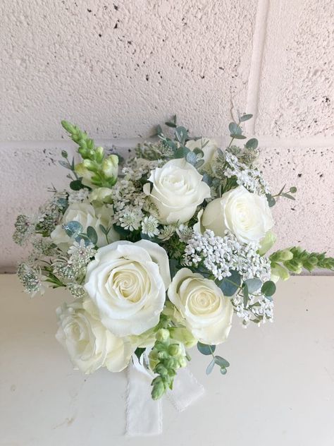 Classic rose bridal bouquet.  Romantic white wedding bouquet.  Natural style wedding flower ideas and inspiration from Megan Lily Floral Design - Bristol wedding florist.
White wedding bouquet, stylish natural wedding flowers.  White summer wedding flowers.  White peony wedding bouquet
White Rose, Achillea, astrantia, snapdragon
White and green
Bristol wedding supplier, south west wedding florist uk White Peony Wedding, Bridal Bouquet Romantic, White Peony Bouquet Wedding, Natural Wedding Flowers, Bridal Bouquet Ideas, White Rose Bridal Bouquet, Elegant Wedding Flowers, Bristol Wedding, Peony Bouquet Wedding