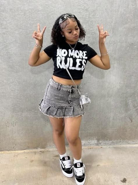 Low Cement Grey 11s Outfits, Rockstar Original Outfits, Outfits For Black Girls Style, Cute Birthday Fits, Birthday Outfit For School, Black 11s, Cute Outfits Black Women, Outfit Ideas Black, Teen Swag Outfits