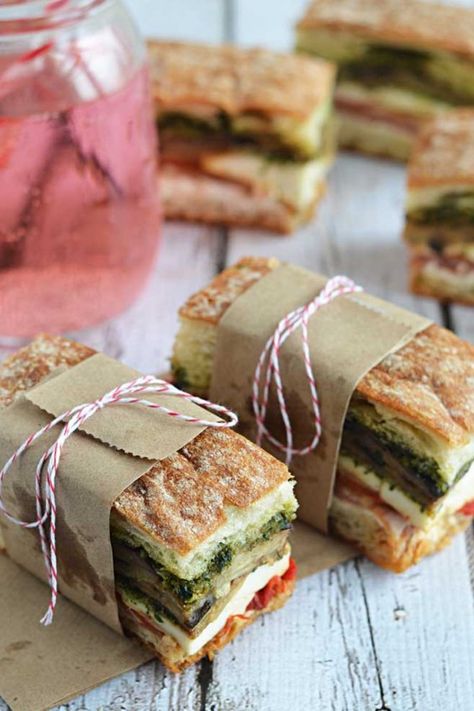 Sandwich Recipes: 15 Sandwiches to Take to the Beach Eggplant Prosciutto, Picnic Hack, Sommer Mad, Picnic Sandwiches, Summer Sandwiches, Pork Sandwiches, Sandwich Bar, Summer Picnics, Cold Cuts