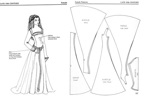 Lily Munster Costume Pattern, Midevil Dress Pattern Free, Gothic Clothing Patterns, Kirtle Pattern, Historical Dress Patterns, Medieval Dress Diy, Medieval Dress Pattern, Theatrical Costumes, Lily Munster