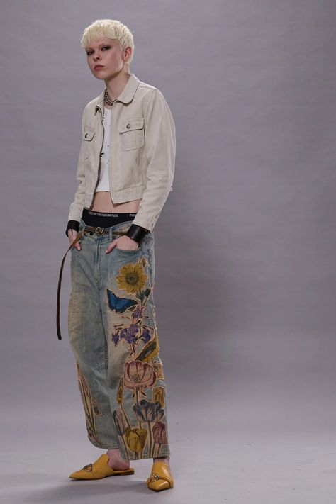 R13 Denim, Masculine And Feminine, Artsy Style, Recycled Jeans, Embroidery Designs Fashion, Runway Collection, Latest Outfits, Spring 2024, 2024 Collection