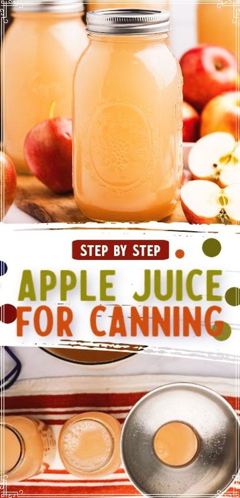 Turn your apple harvest into a tasty treat with this easy canned apple juice recipe. Enjoy the flavor of fall all year long with this beginner-friendly water bath canning method. #FallFlavors #CanningSeason #AppleJuice Canned Apple Juice, Can Apple Juice, Canning Apple Juice, Simple Fall Recipe, Apple Recipes For Canning, Hot Apple Juice, Homemade Apple Juice, Apple Juice Recipe, Water Bath Canning Recipes