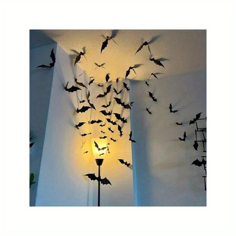 Faster shipping. Better service Bats For Halloween Decoration, Halloween Wall Decorations Indoor, Halloween Bats On Wall, Bats On Wall Decor, Bats Halloween Decorations, Bat Decorations On Wall, Bat Wall Decor, Bats Decor, Horror Atmosphere