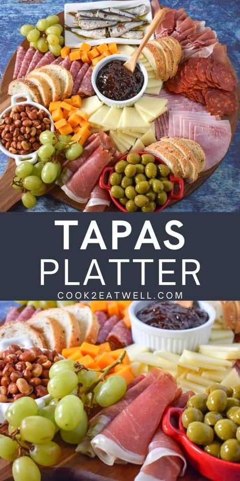 Easy Tapas, Tapas Platter, Tapas Dinner, Spanish Tapas Recipes, Tapas Party, Spanish Appetizers, Cocktail Party Food, Tapas Recipes, Party Appetizers Easy