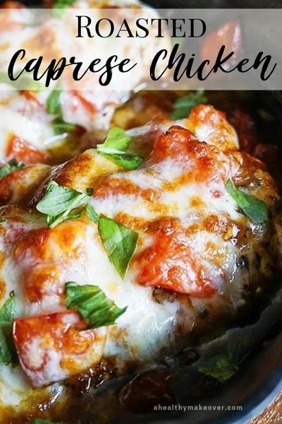 Roasted Tomato Chicken, Baked Caprese, Chicken Caprese Recipe, Baked Caprese Chicken, Chicken Board, Caprese Bruschetta, Chicken Caprese, Pesto Mozzarella, Chicken With Italian Seasoning