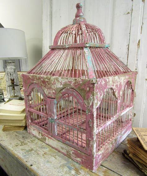 AnitaSperoDesign - Etsy Upcycled Bird Cages, Victorian Garden Shed, Cute Bird Cage, Birdcage Ideas, Bird Cage Vintage, Vintage Bird Cage Decor, Birdcage Decor, Quirky Furniture, Cage Decor