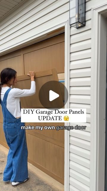 Abby Kulp  DIY | DESIGN on Instagram: "Garage Door Panel Epic FAIL 🫣 My DIY faux wood garage door panels from a few years ago were just NOT working! The glue wasn’t sticking anymore for the magnets, my garage doors didn’t want to open anymore… It was a fail. BUT I’m BACK again simply painting my existing doors (no more magnetic panels 😉) with liquid wood paint and the first one looks amazing already!!!   Head to my stories for the link to the color I’m using. 🫶  #exteriordesign #garagedoors #curbappeal #diyprojects #fixerupper" Magnetic Garage Door Panels, Faux Wood Garage Door Diy, Faux Wood Garage Door, Liquid Wood, Face Makeover, Simply Painting, Aluminium Garage Doors, Garage Door Paint, Garage Door Maintenance