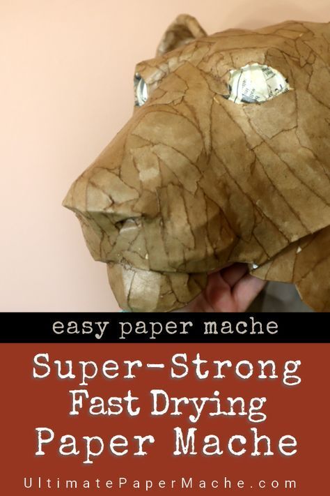 This glue creates super-strong fast-drying paper mache. It isn't the cheapest way to make a mask, but if you're making masks or props for a Middle School play, this would be worth the extra cost. Mascara Papel Mache, Paper Mache Recipe, Paper Mache Paste, Fast 8, Paper Mache Projects, Paper Mache Mask, Making Paper Mache, Paper Mache Animals, Paper Mache Clay