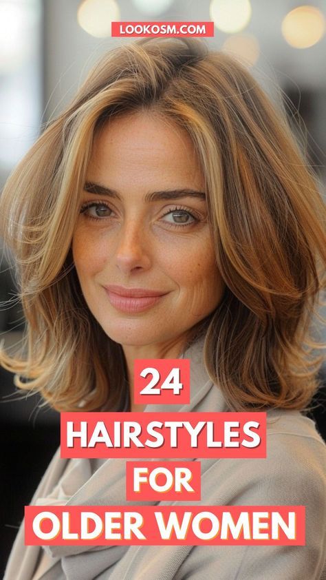 Elevate your style with these 24 stunning hairstyles curated for older women! Whether you prefer short and sassy or long and graceful, there's a look for every taste. Embrace your confidence and redefine beauty at any age. Click the pin and follow us for more style inspiration! #ConfidentlyBeautiful #TimelessHair #GracefulAging #BeautyAtAnyAge #FollowUs Haircuts That Make You Look Younger, Mom Hairstyles Short, Sassy Hair Older Women, Older Hair, Hairstyles For Older Women, Medium Hair Styles For Women, Hair Mistakes, Latest Haircuts, Stunning Hairstyles