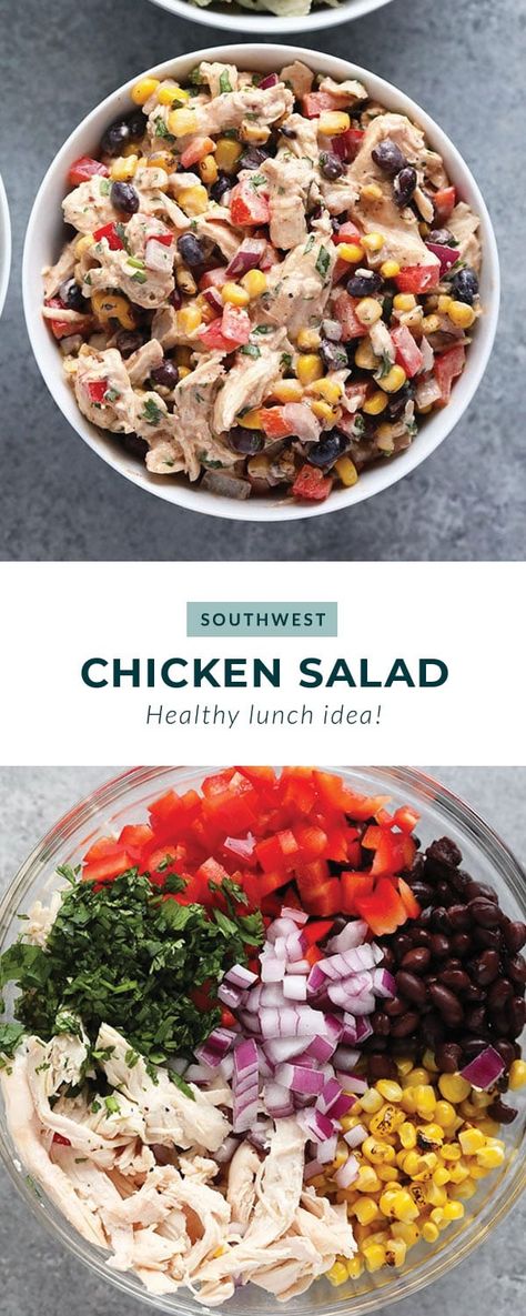 Lunch never tasted so good! Make our Southwest Chicken Salad for a colorful, veggie-packed lunch or dinner to keep you full all week long. Holiday Salad, Greek Yogurt Chicken Salad, Yogurt Chicken Salad, Southwest Chicken Salad, Greek Yogurt Chicken, Fit Foodie Finds, Yogurt Chicken, Southwest Chicken, Fit Foodie