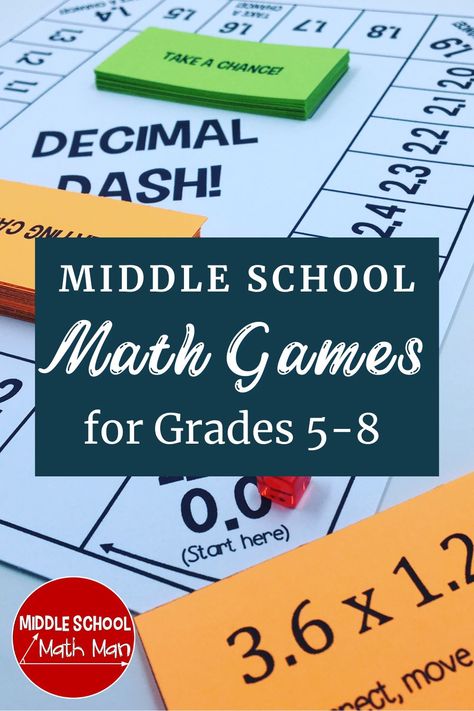 Math Classroom Ideas Middle School, Ups Check Math Strategy, Middle School Math Games Free, Math Classroom Games, 6th Grade Math Projects Middle School, Math Activities Grades 3-5, Math Board Games Middle School, Hands On Math Activities Middle School, Fun Math Games For Middle School